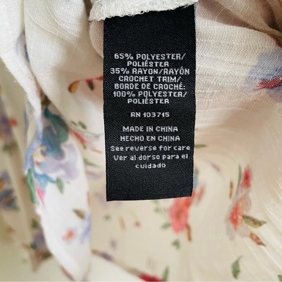 Zac & Rachel floral bell sleeve blouse size S boho flowy prairie feminine top - Picture 8 of 9